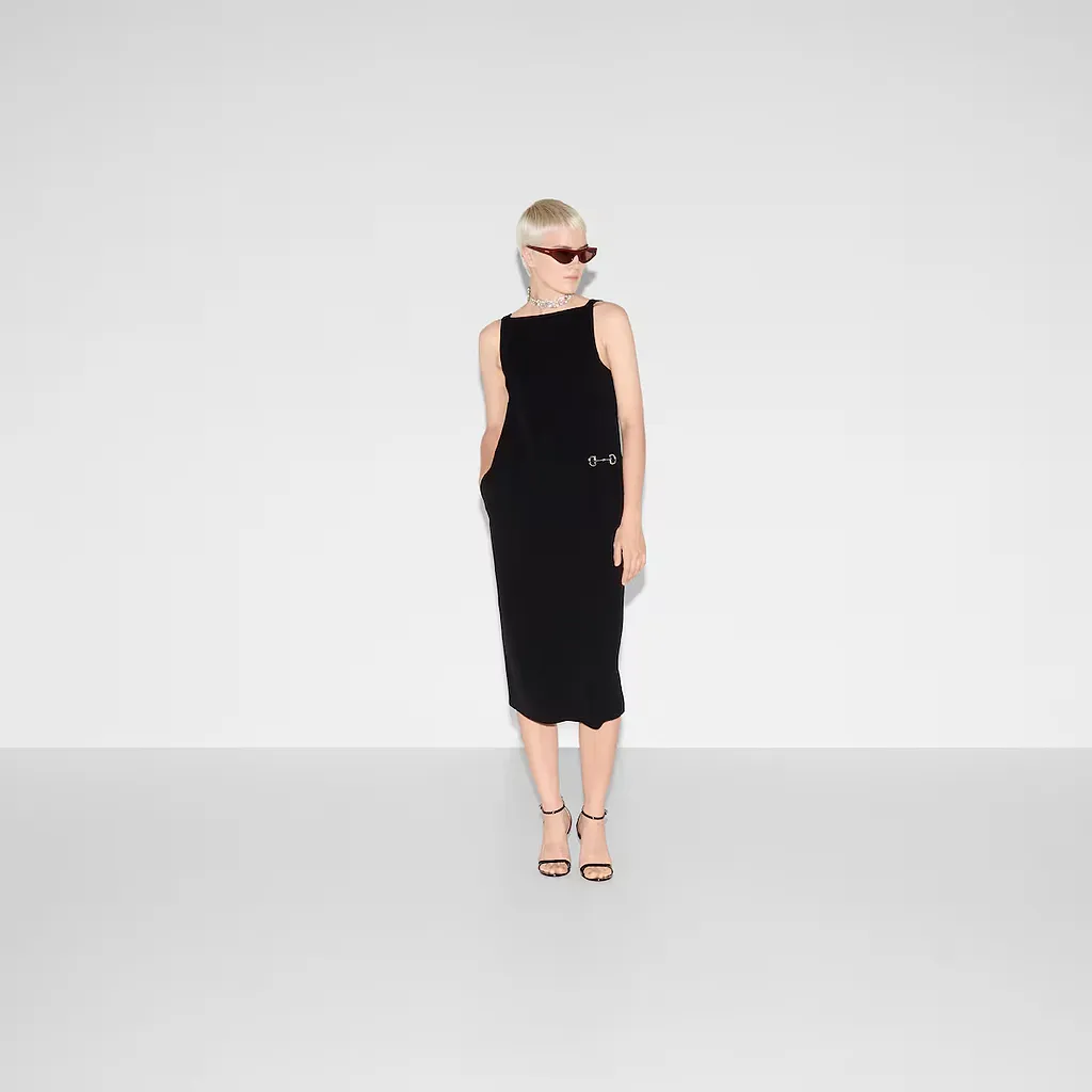 Heavy Viscose Sable Horsebit Dress