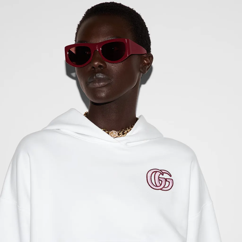 Embroidered Cotton Jersey Hooded Sweatshirt