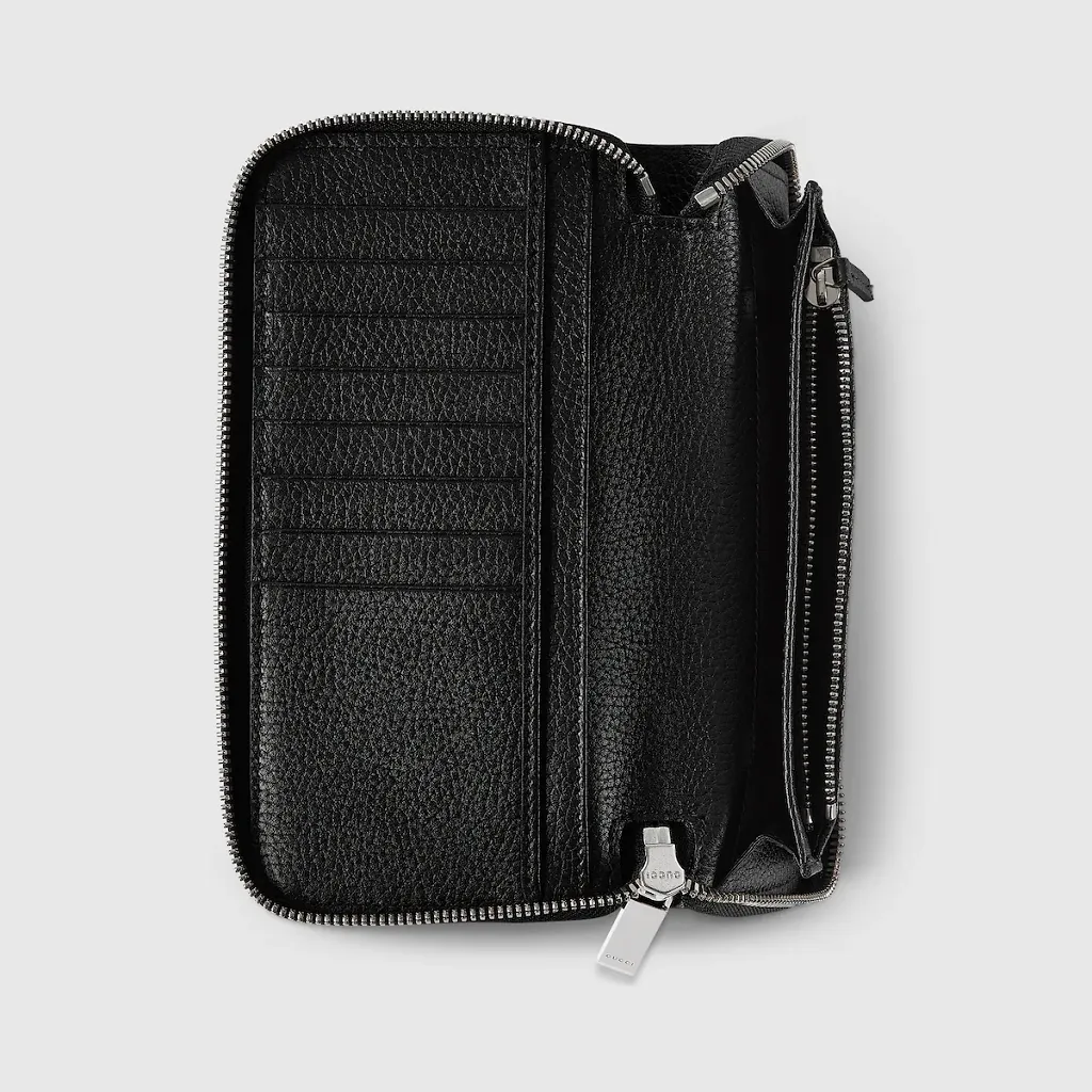 Zip Around Wallet With Gucci Script