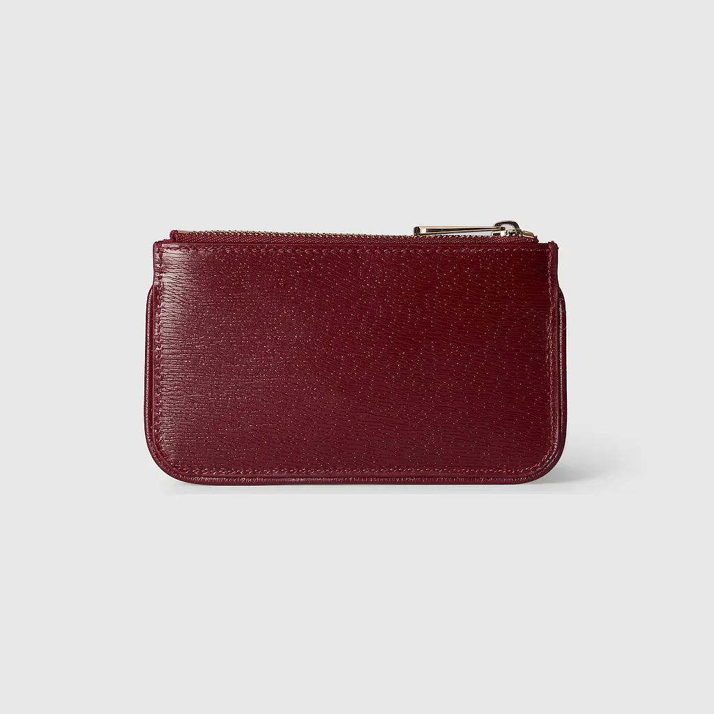 Zip Key Pouch With Gucci Script