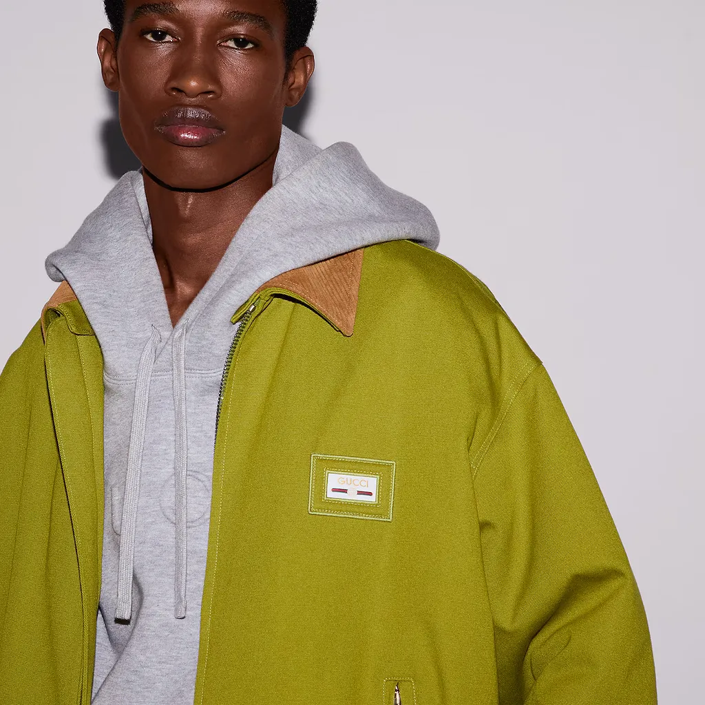 Cotton Canvas Jacket With Web Label