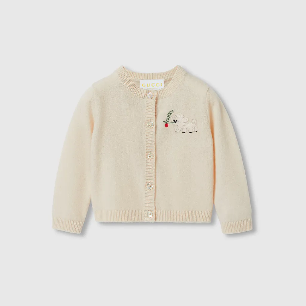 Baby Embroidered Wool Cardigan