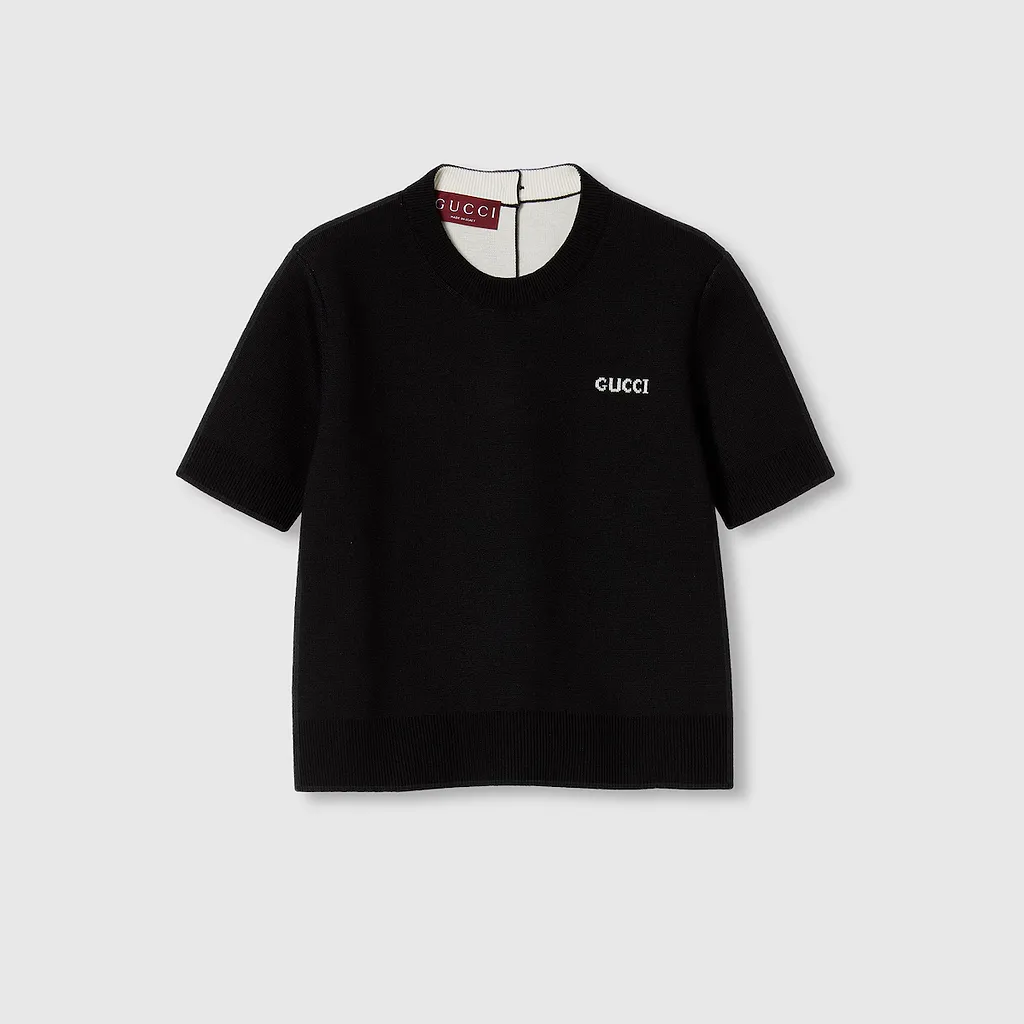 Wool Top With Gucci Intarsia