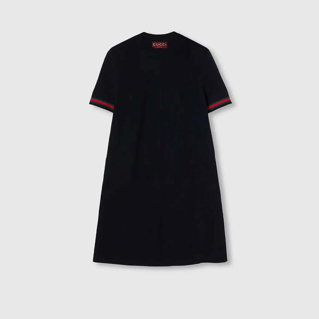 Extra Fine Wool Dress With Web