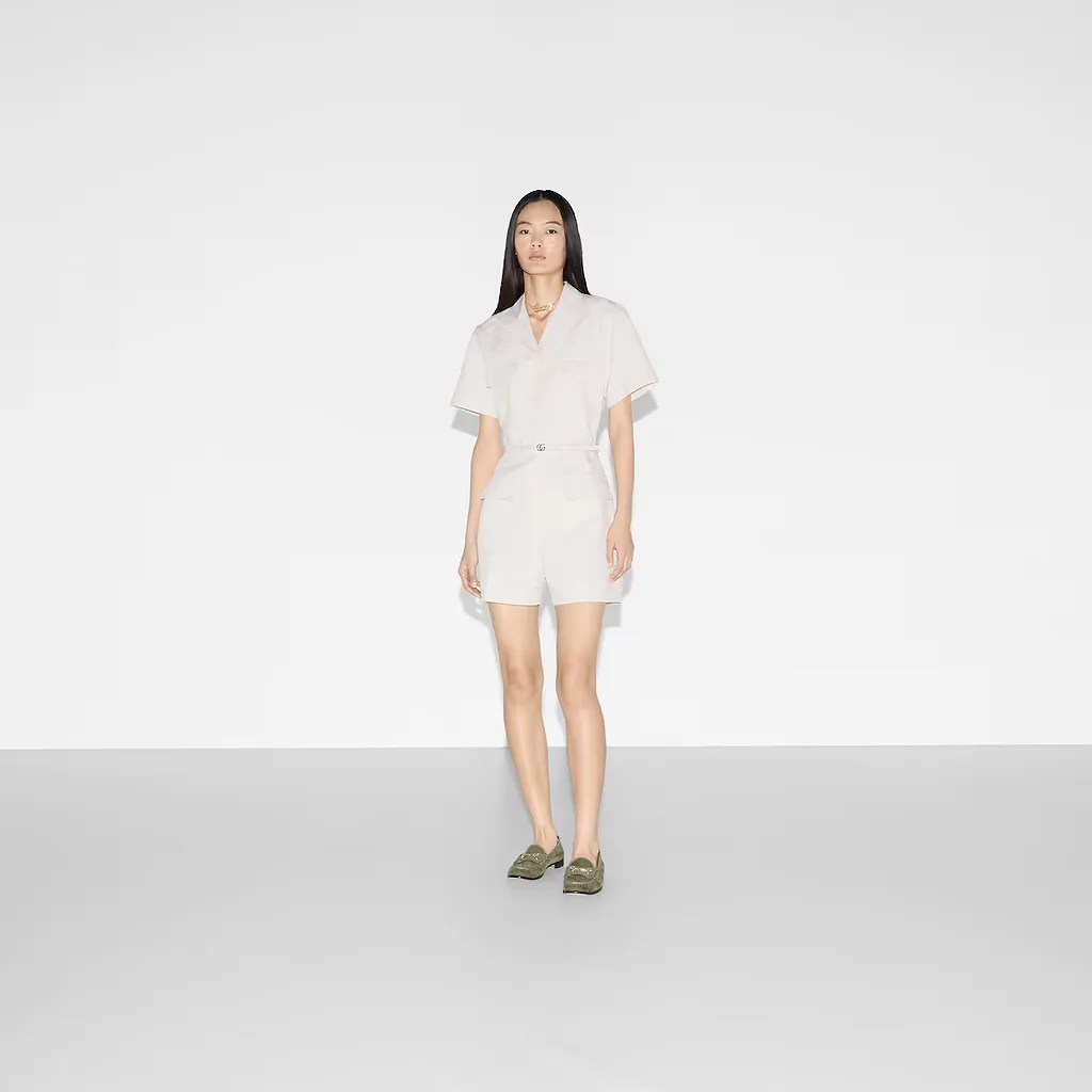Gg Cotton Gabardine Jumpsuit