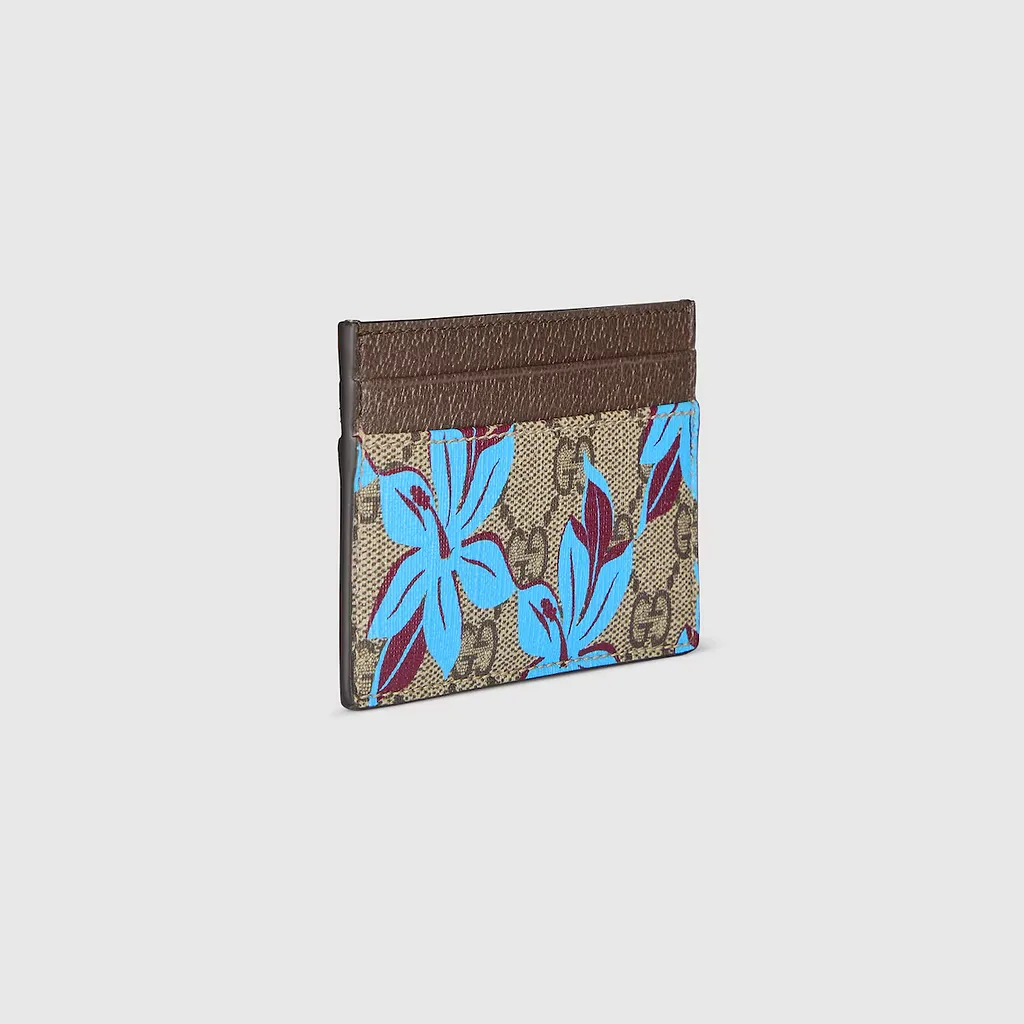 Gg Printed Card Case Wallet