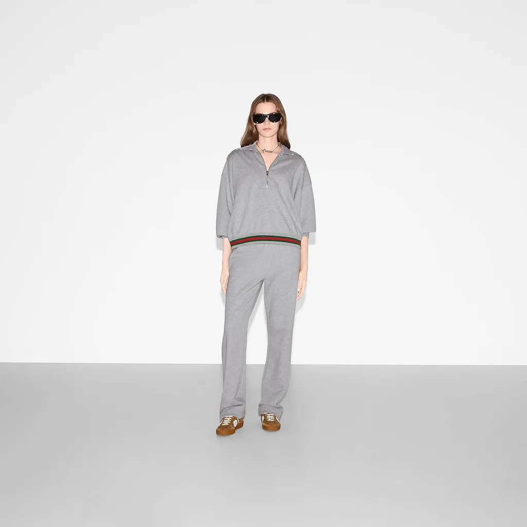 Cotton Jersey Sweatshirt With Web