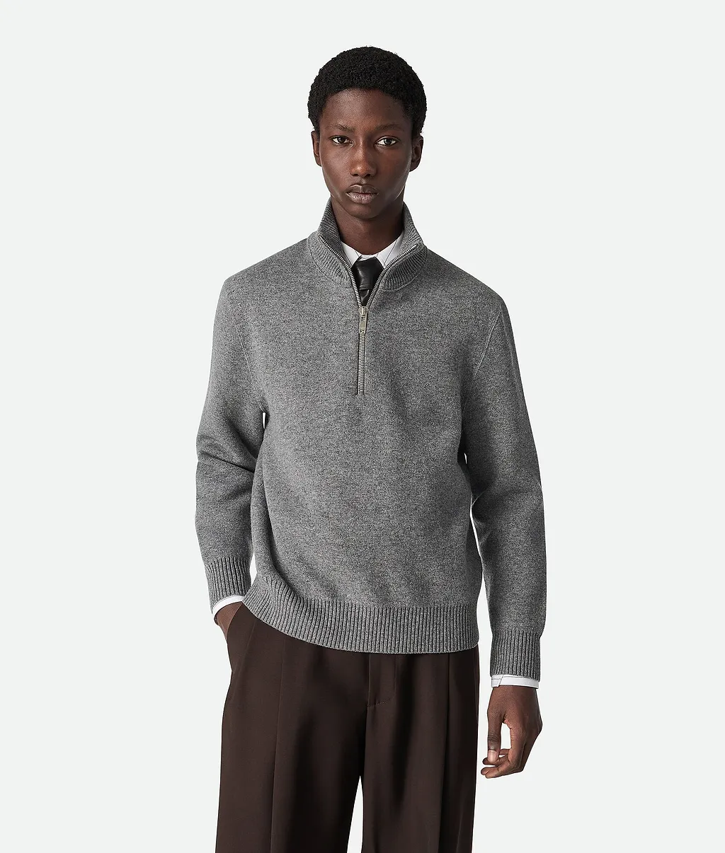 Compact Cashmere Zip Up Jumper