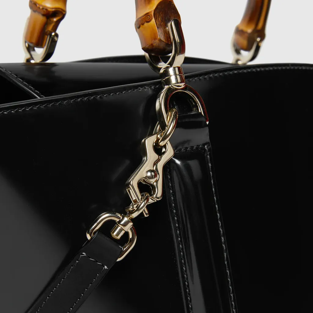 Small Bamboo Top Handle Tote Bag