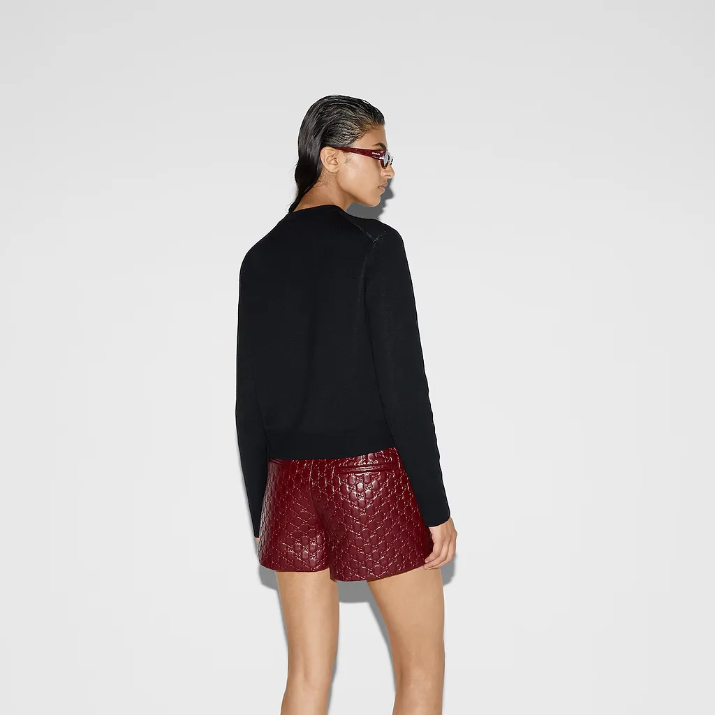 Wool Jacquard Cardigan With Intarsia