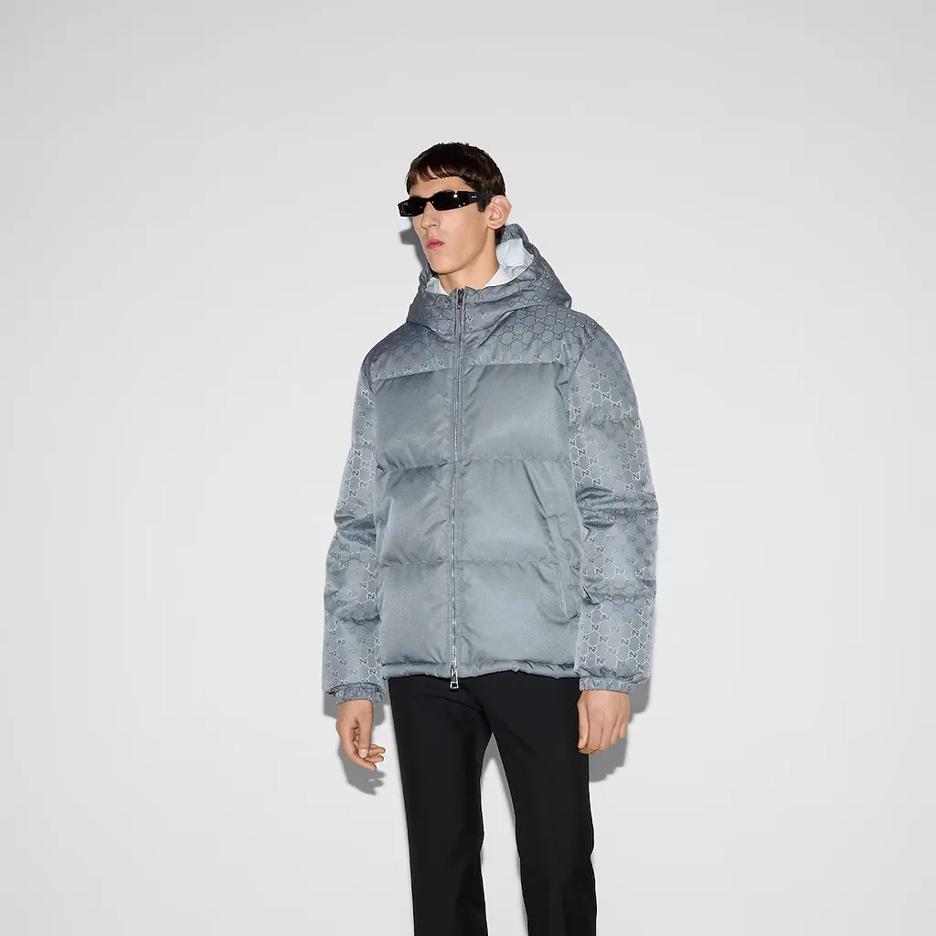 Gg Nylon Canvas Puffer Jacket