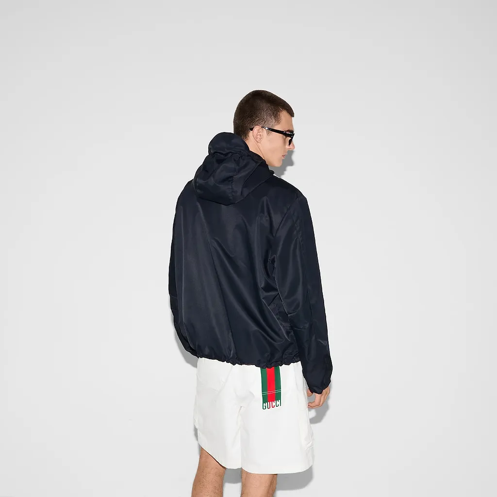 Nylon Twill Jacket With Patch