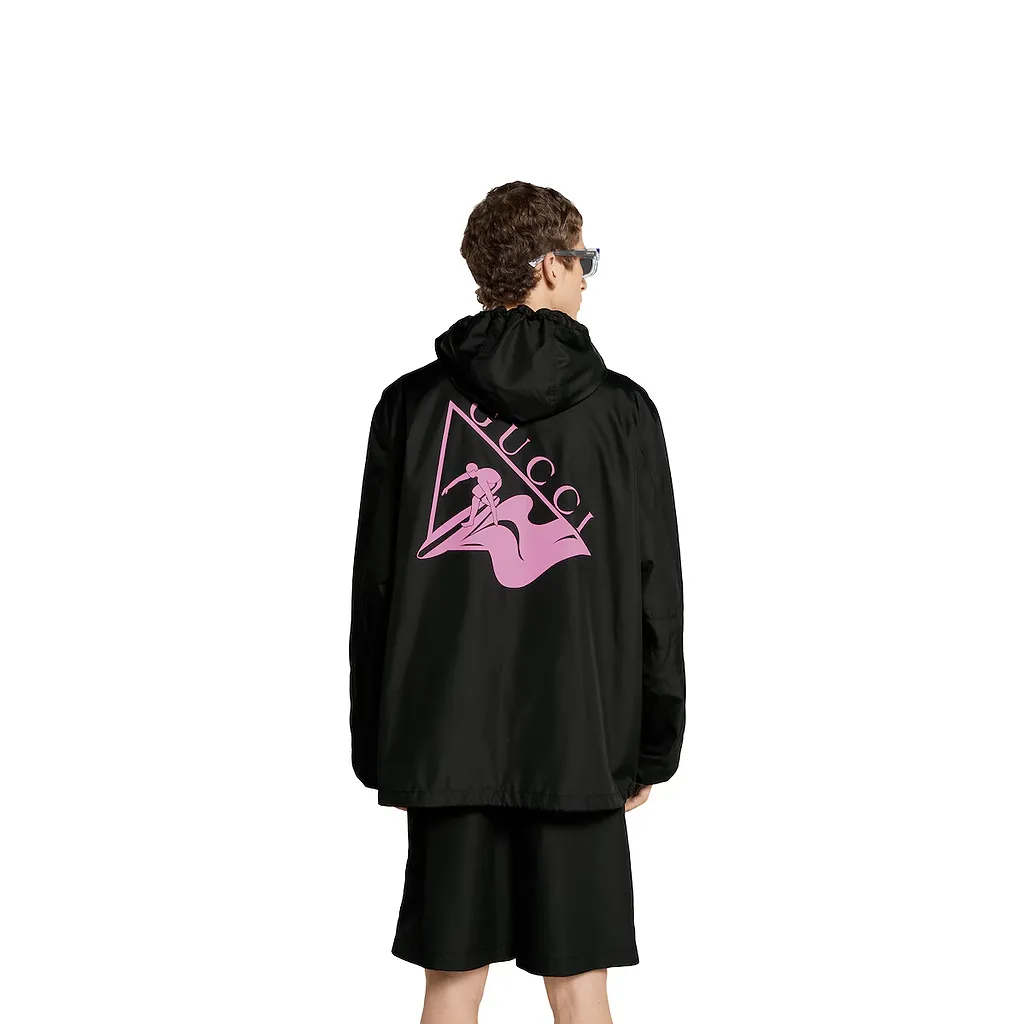 Printed Technical Poplin Jacket