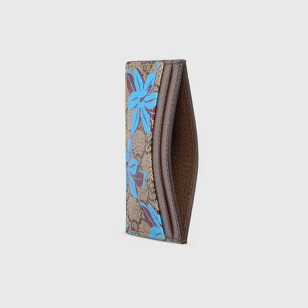 Gg Printed Card Case Wallet