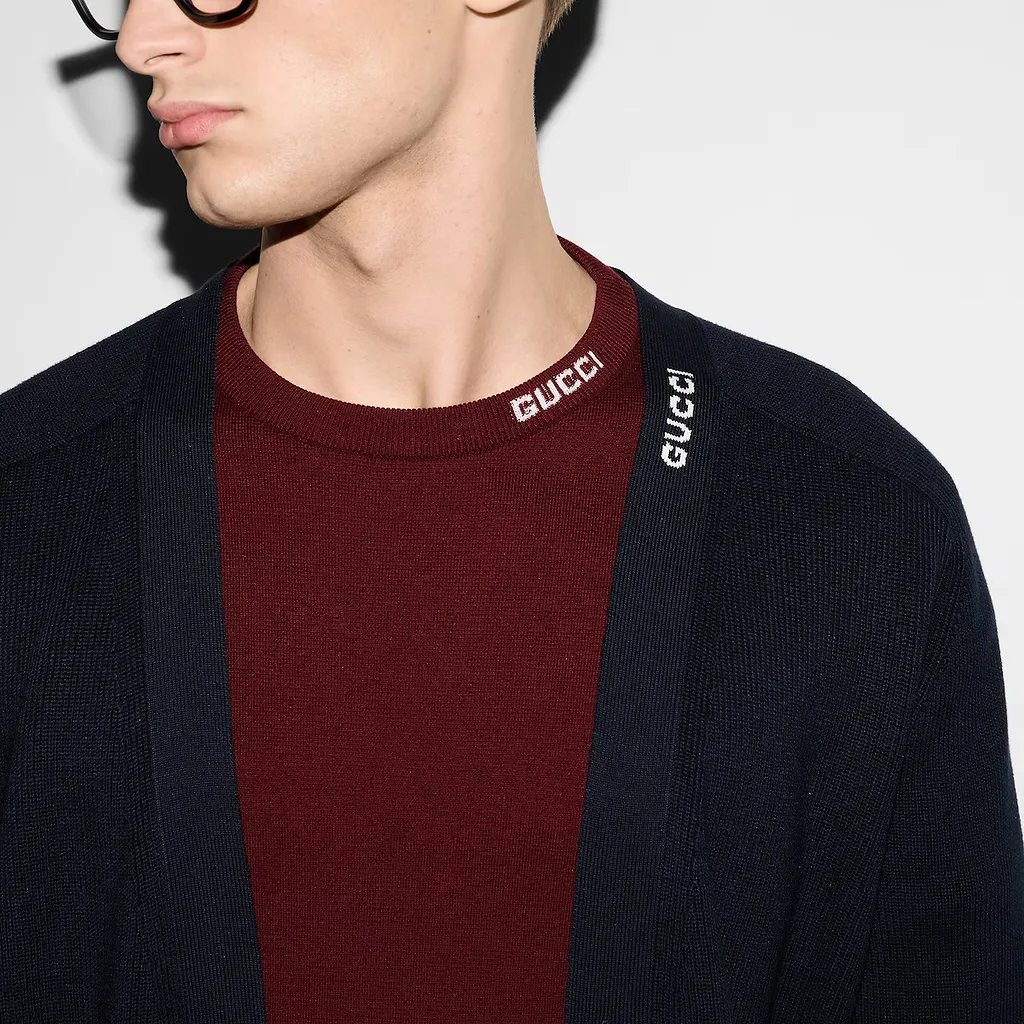 Silk Cotton T-Shirt With Gucci Intarsia