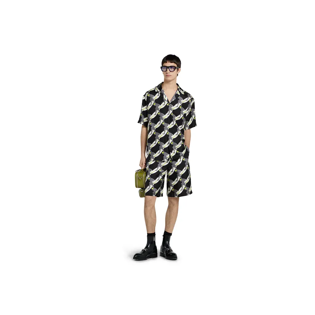 Printed Silk Bowling Shirt