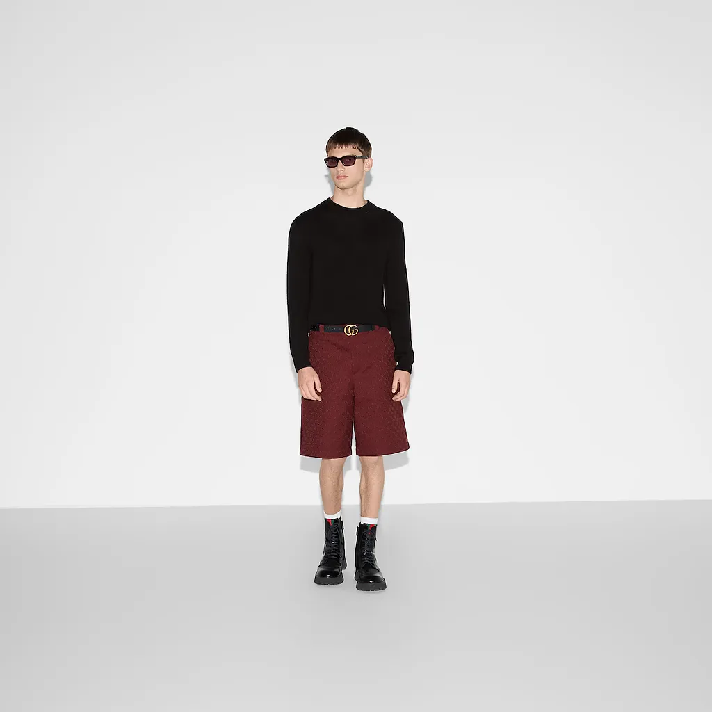 Cashmere Sweater With Web Intarsia