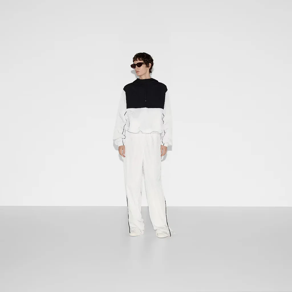 Gg Nylon Hooded Zip Jacket