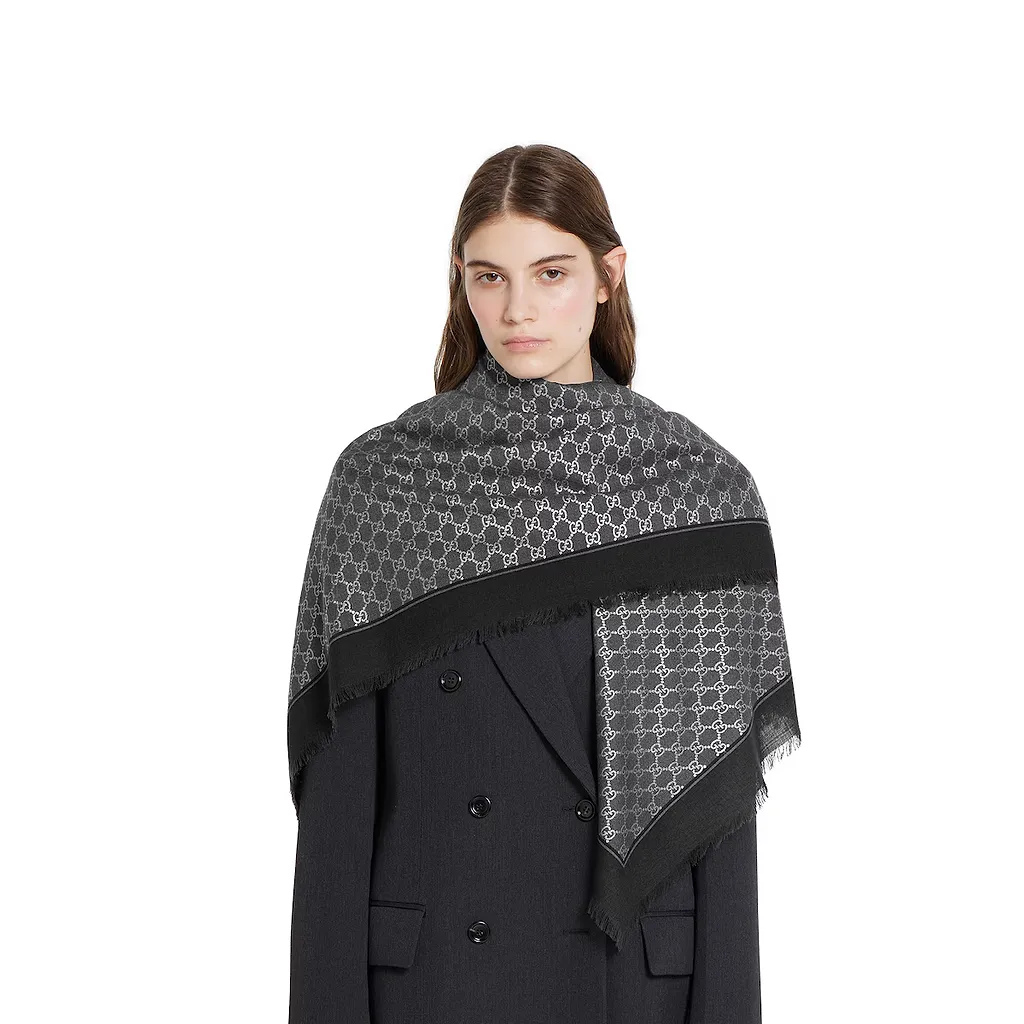 Laminated Gg Wool Shawl