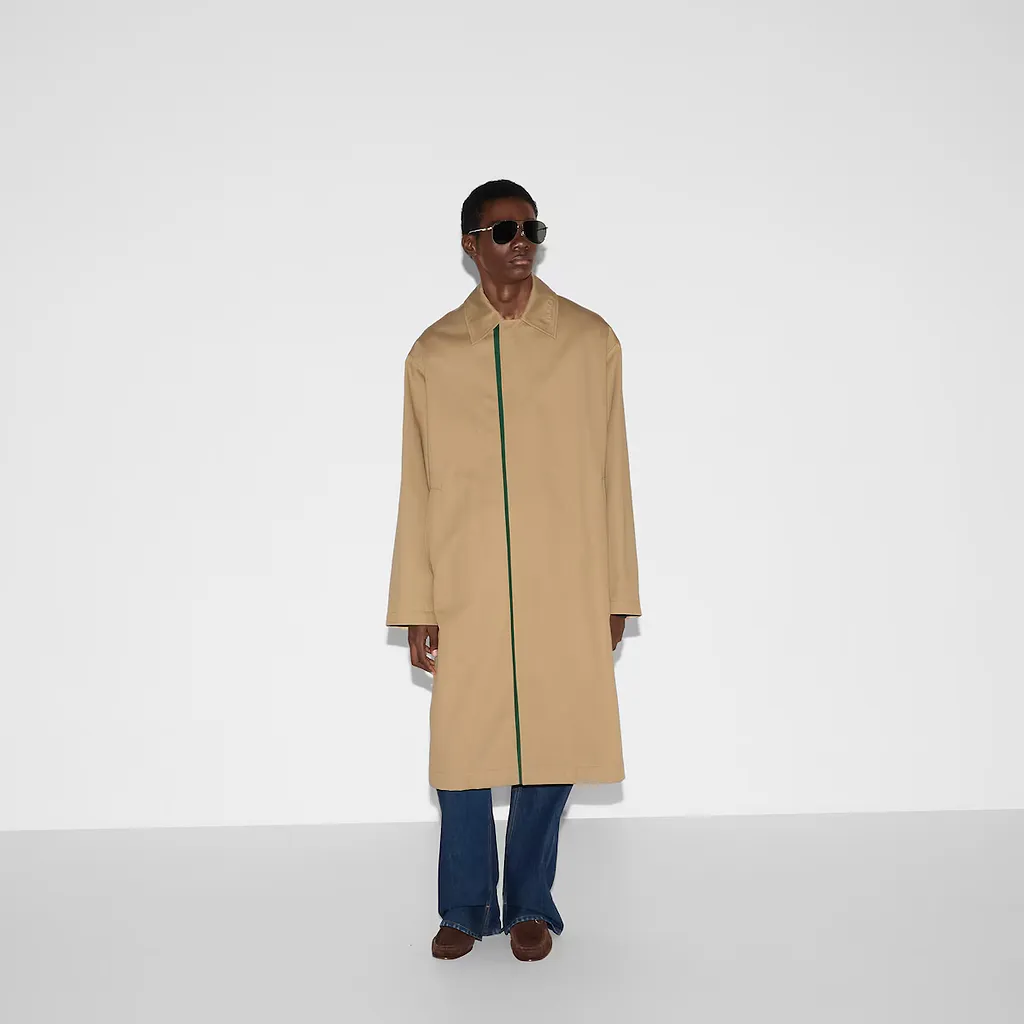 Embossed Cotton Coat With Web