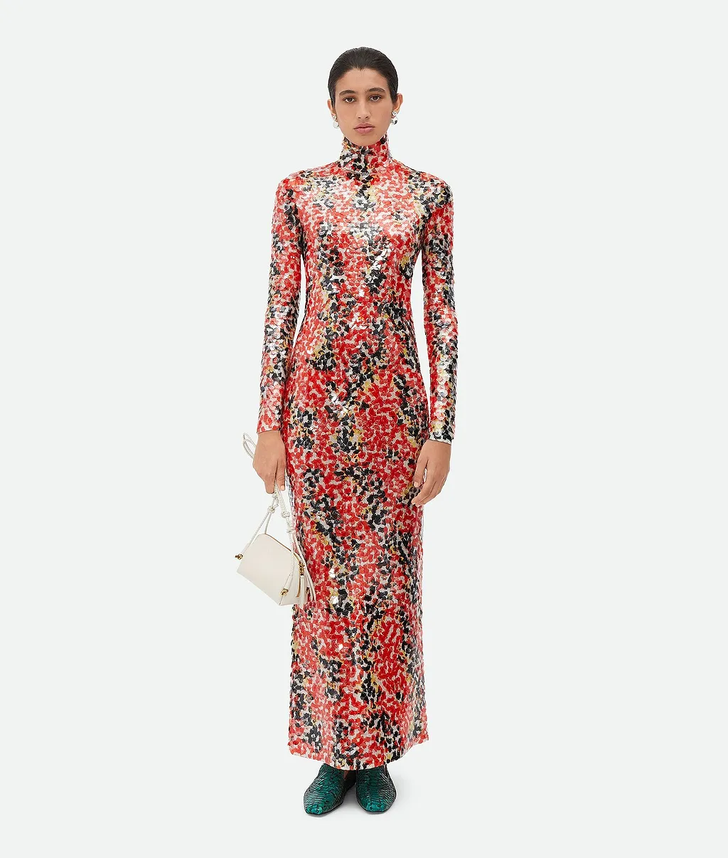 Printed Sequins Cotton Dress