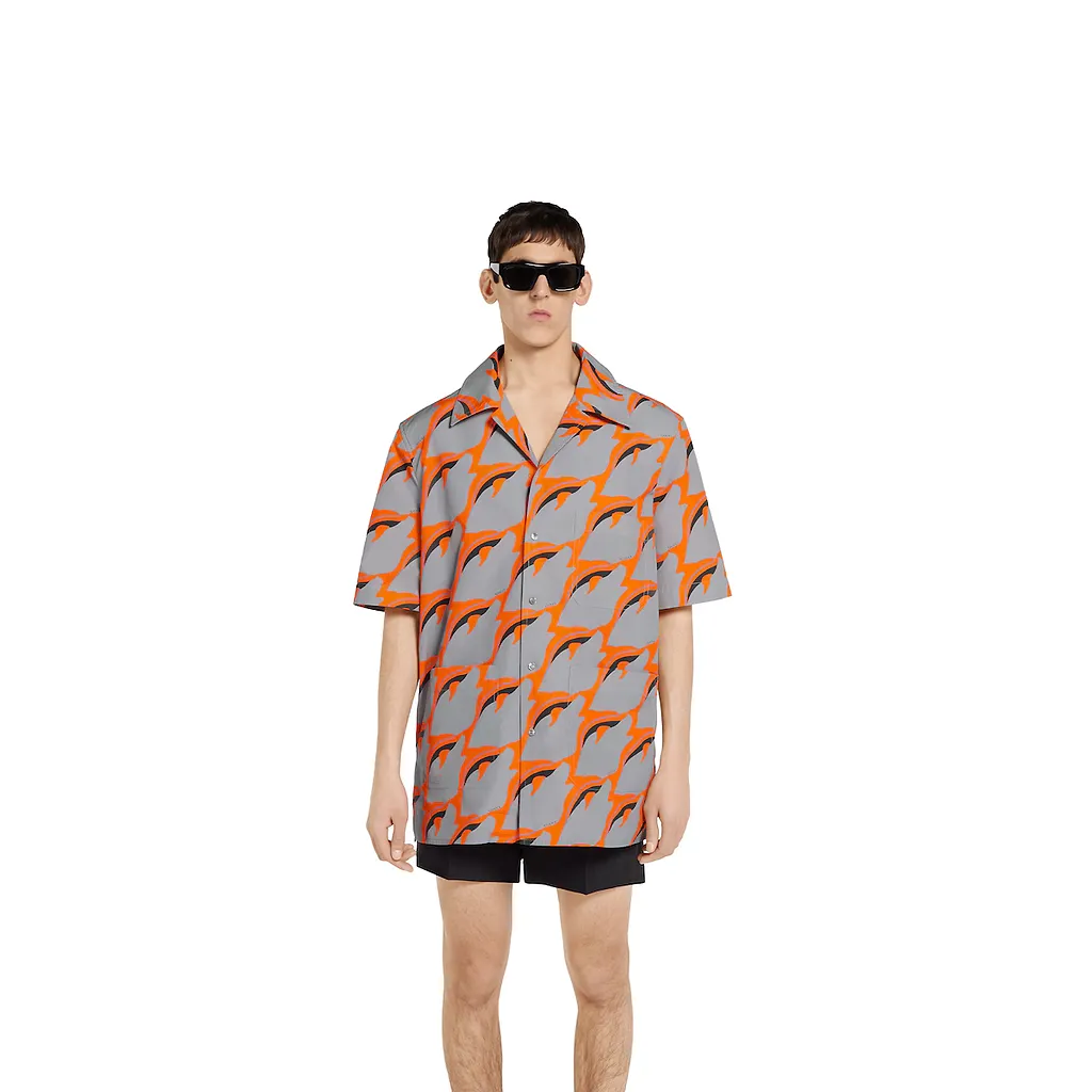 Printed Light Cotton Poplin Shirt