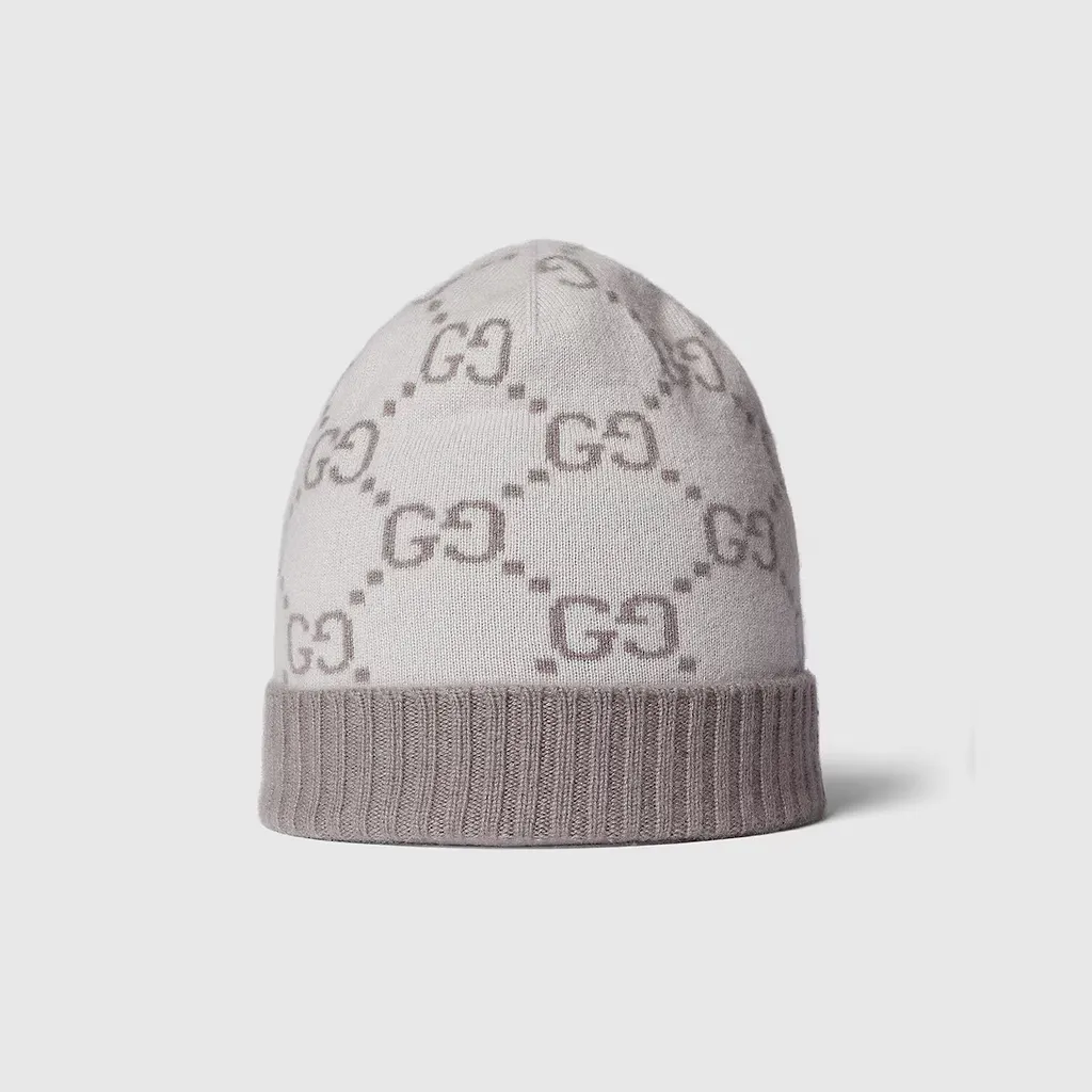 Gg Cashmere Jacquard Hat
