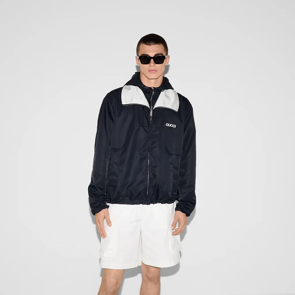 Nylon Twill Jacket With Patch