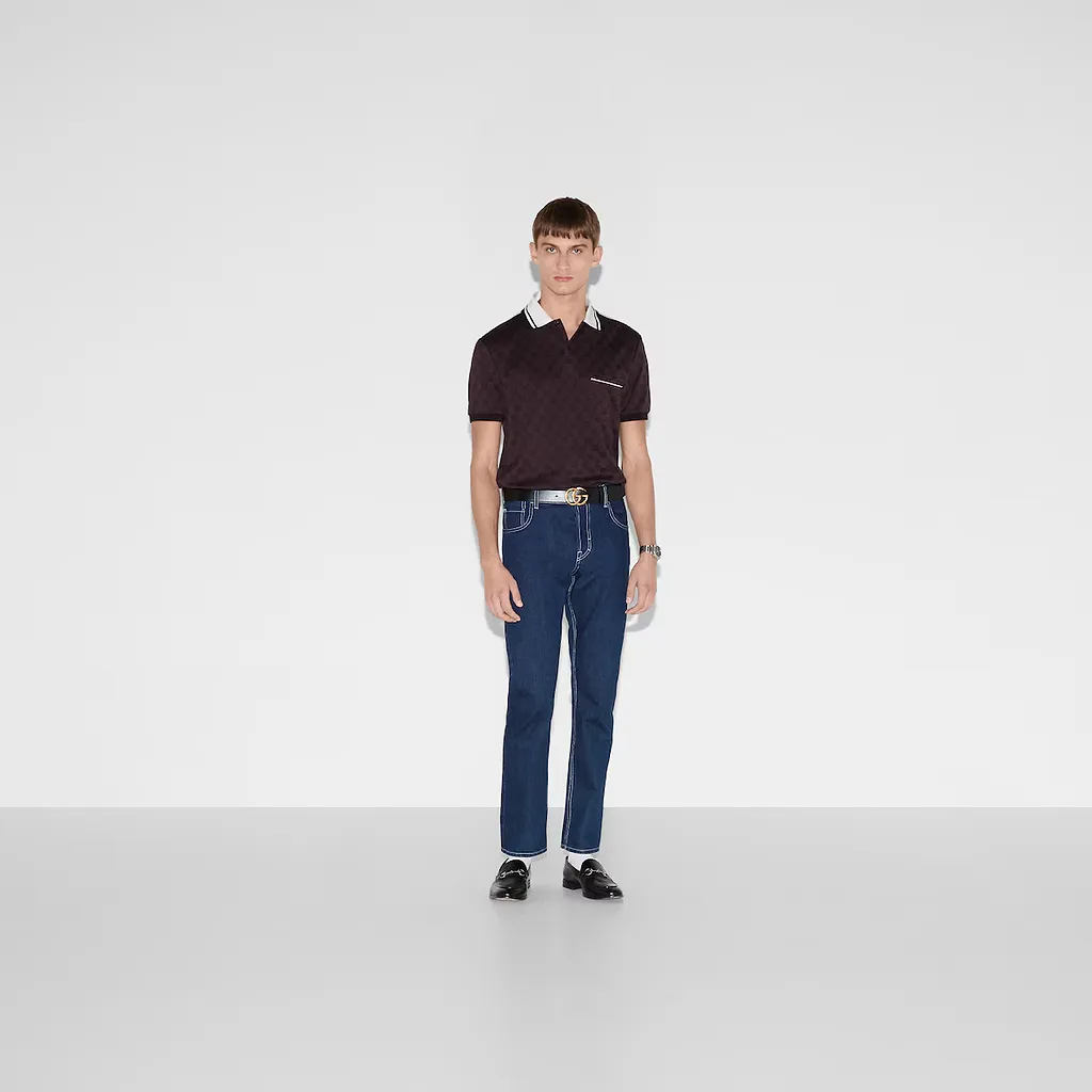 Gg Nylon And Cotton Polo Shirt
