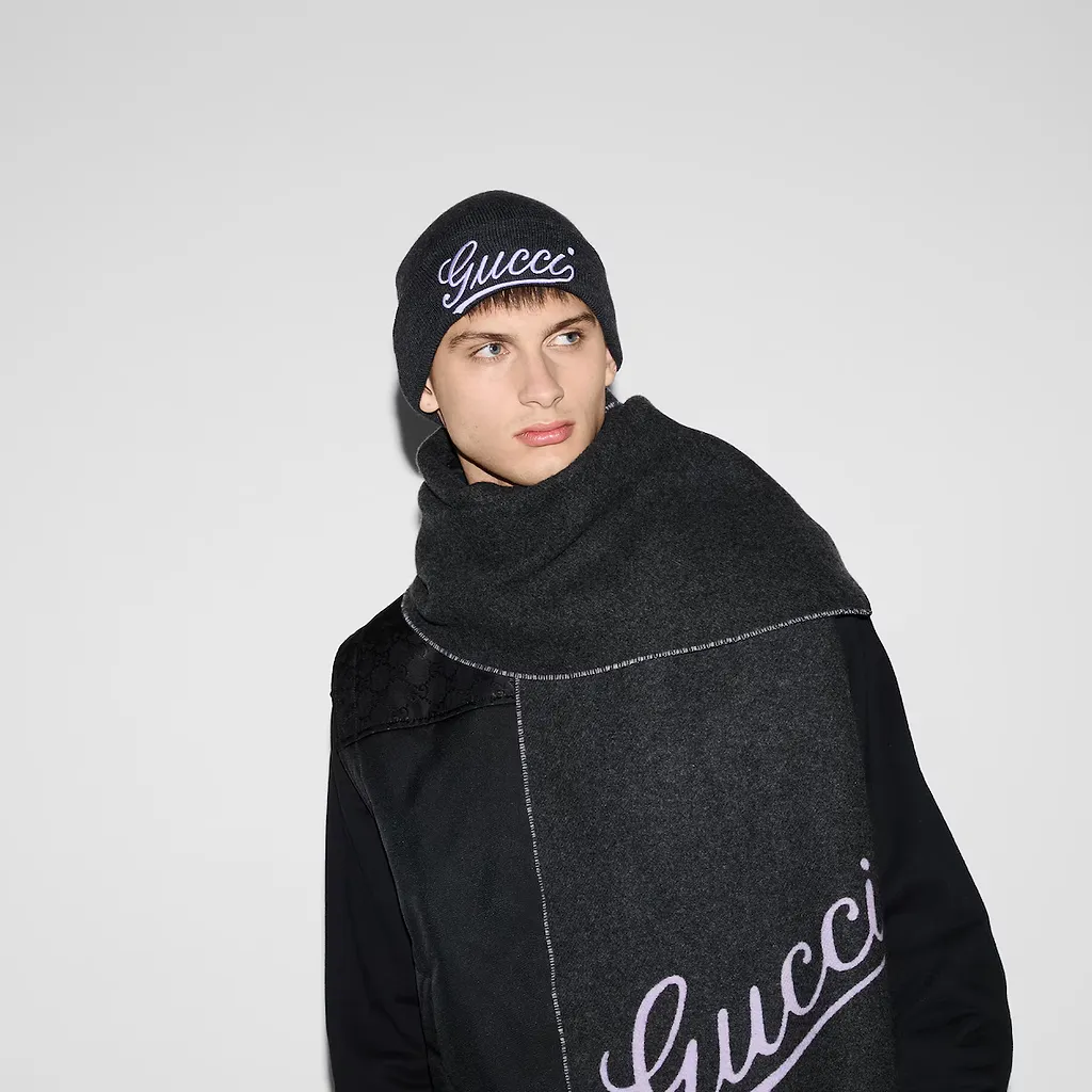 Wool Hat With Gucci Embroidery