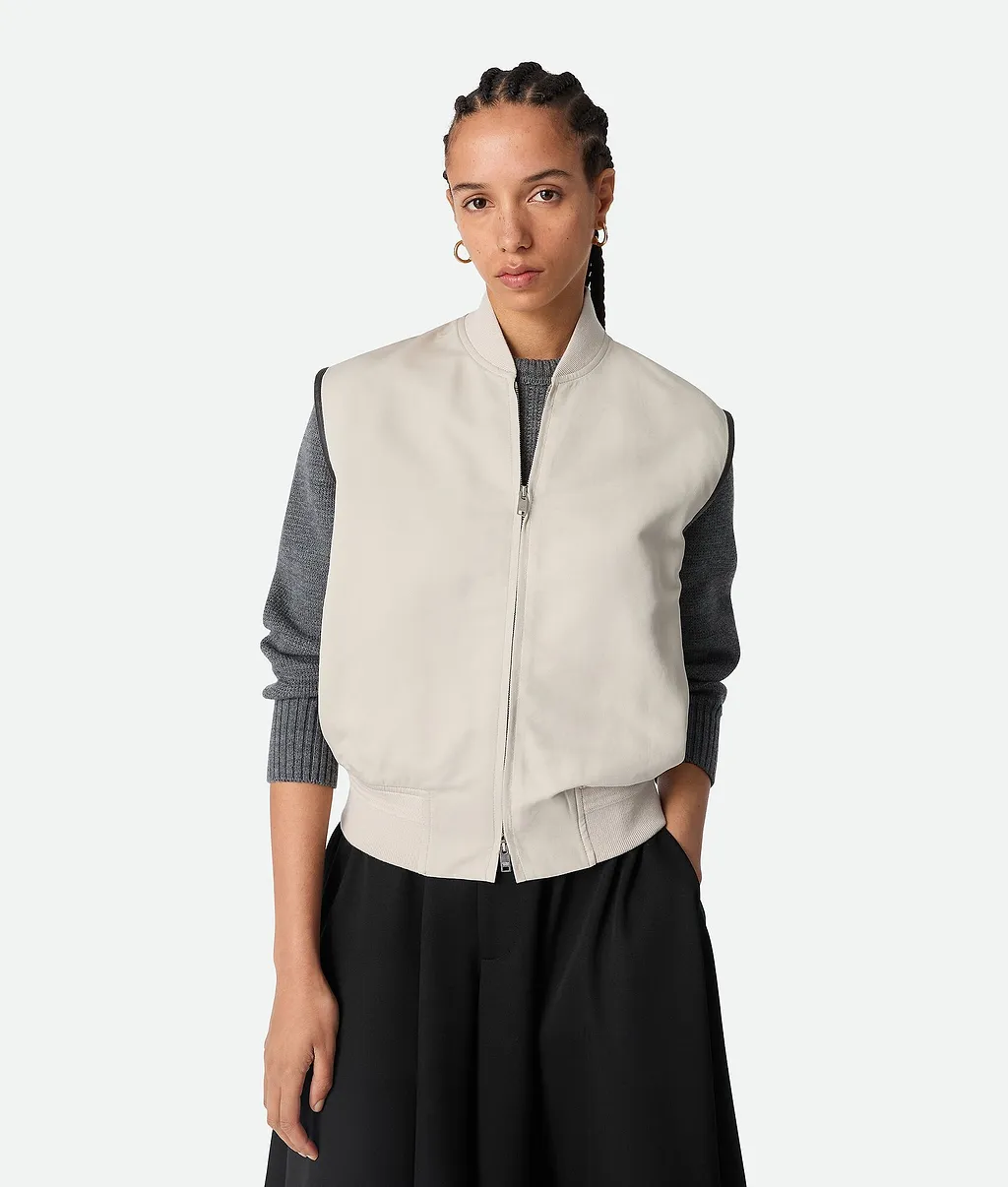 Silk And Cotton Twill Gilet