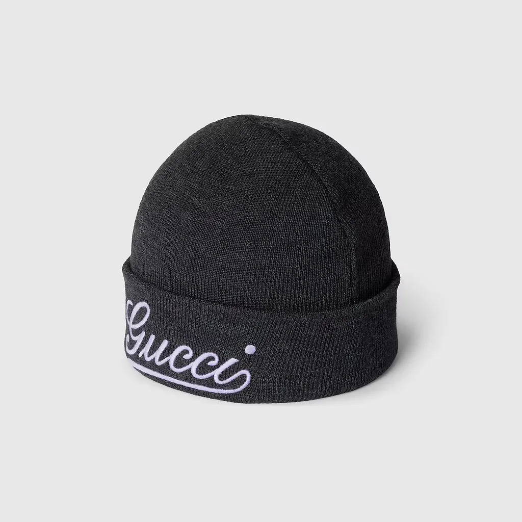 Wool Hat With Gucci Embroidery