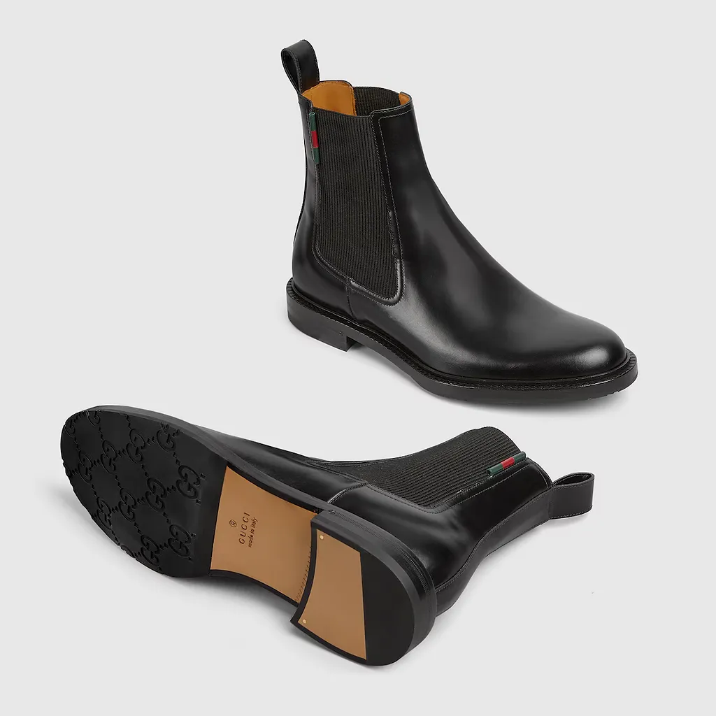 Ankle Boot With Leather Web