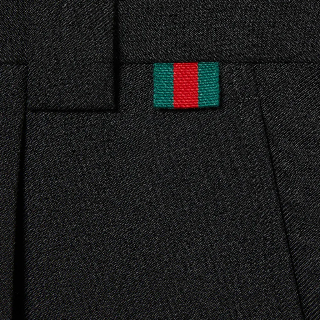 Wool Blend Twill Short With Web