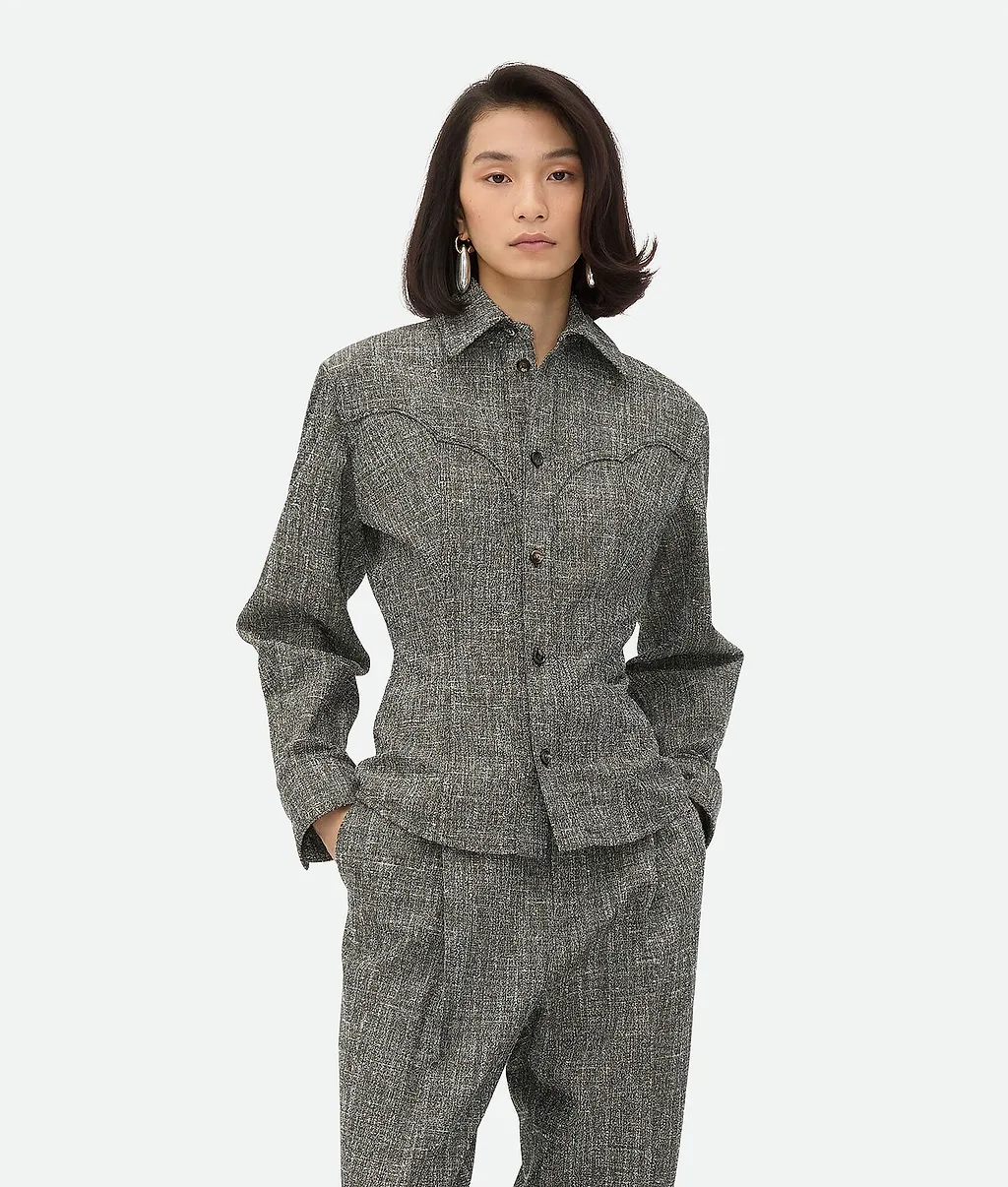 Melange Viscose And Silk Shirt
