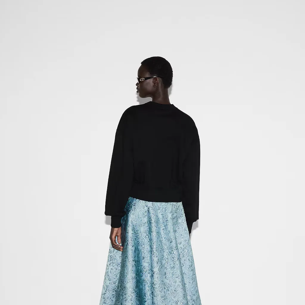 Cotton Jersey Sweatshirt With Embroidery