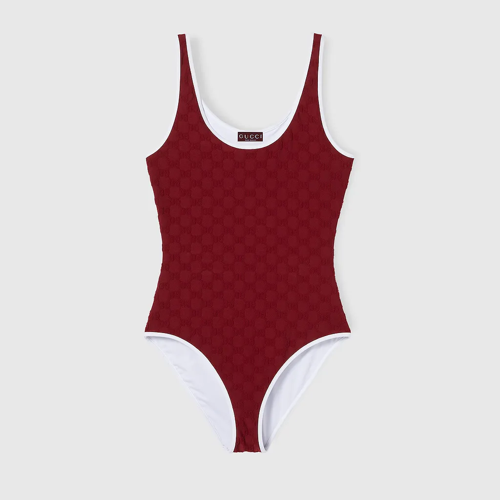 Gg Terrycloth Jersey Jacquard Swimsuit