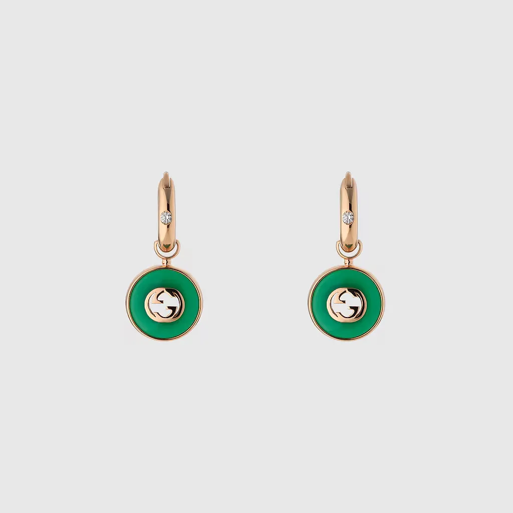 Gucci Interlocking 18K Hoop Earrings