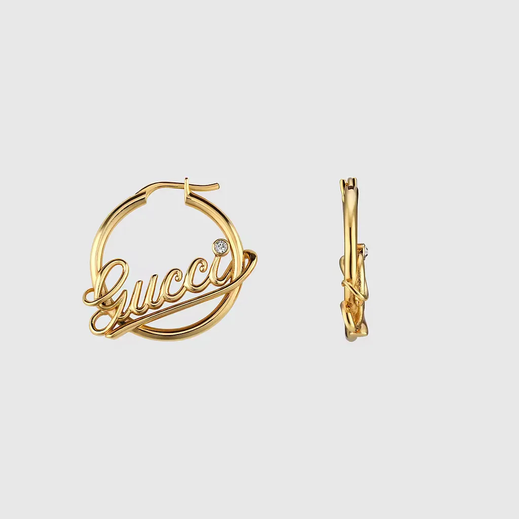 Hoop Earrings With Gucci Script