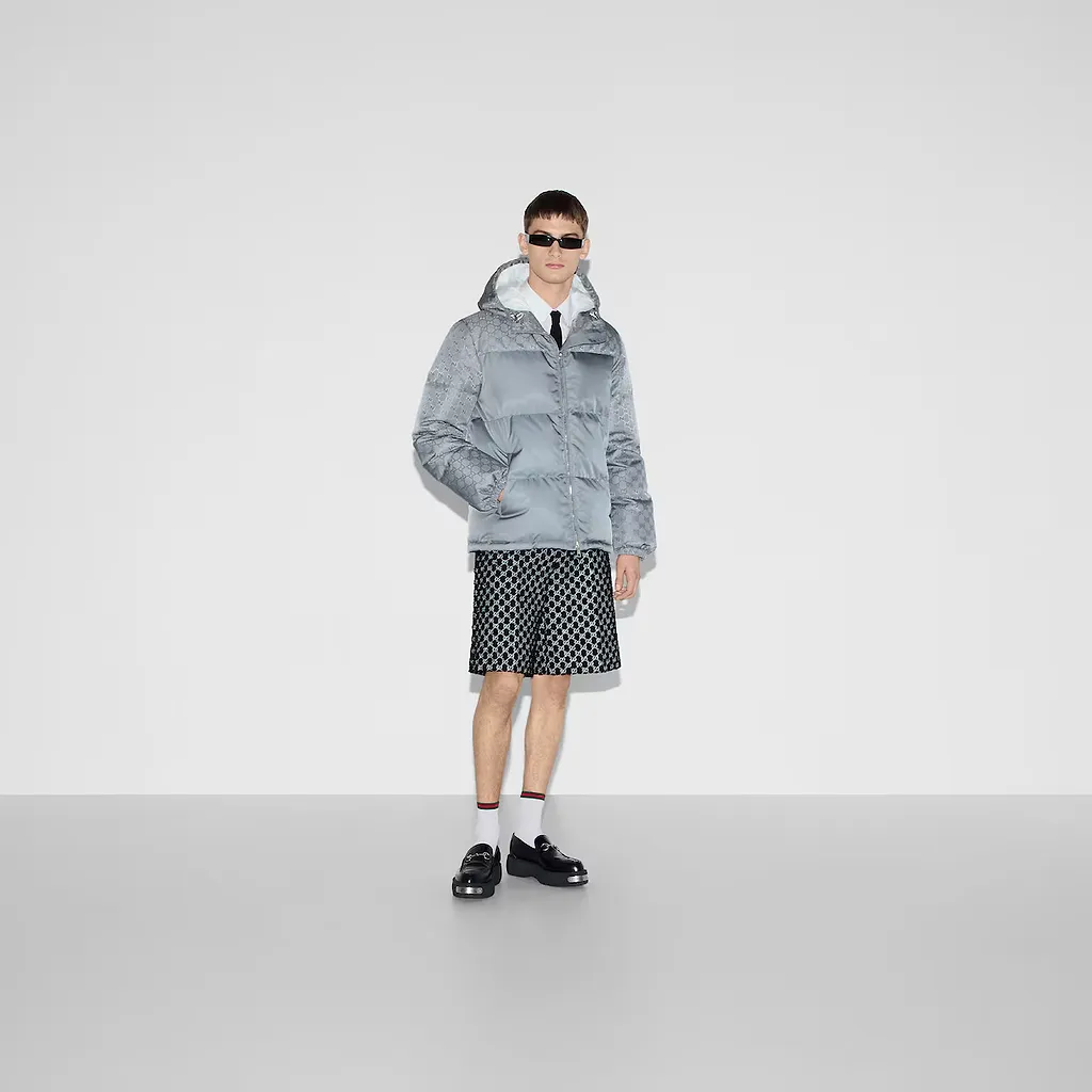 Gg Nylon Canvas Puffer Jacket