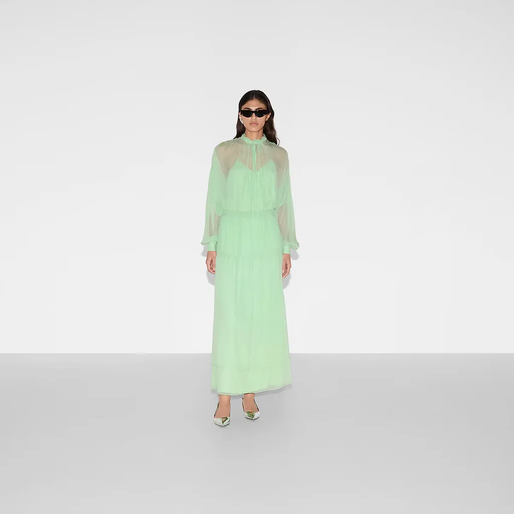 Silk Chiffon Creponne Skirt