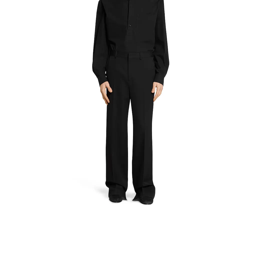 Wool Gabardine Pant With Embroidery