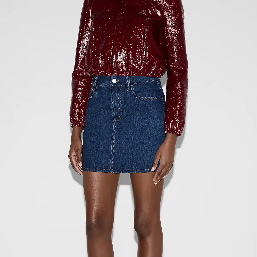 Regular Denim Skirt With Laser Logo