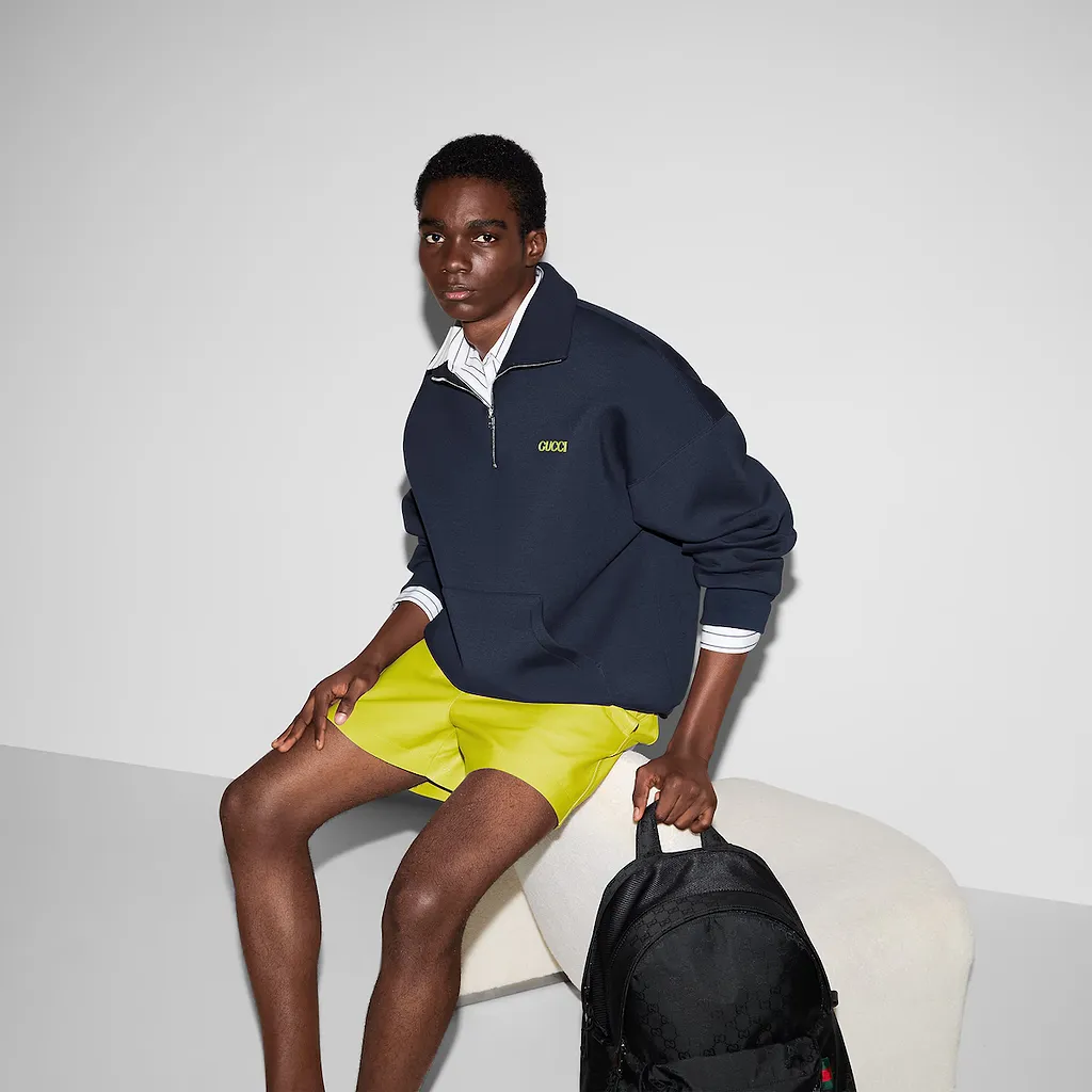 Jersey Half-Zip Jacket With Patch