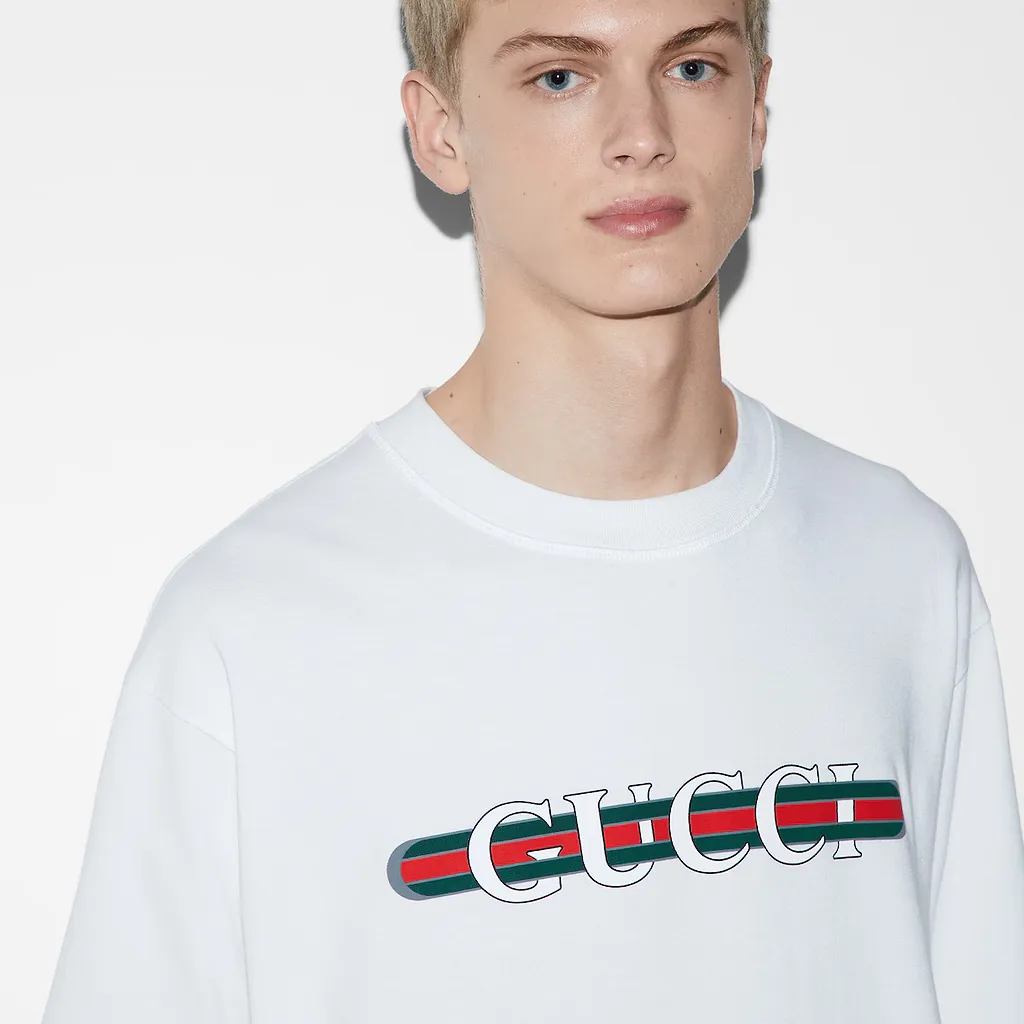Cotton Jersey T-Shirt With Print