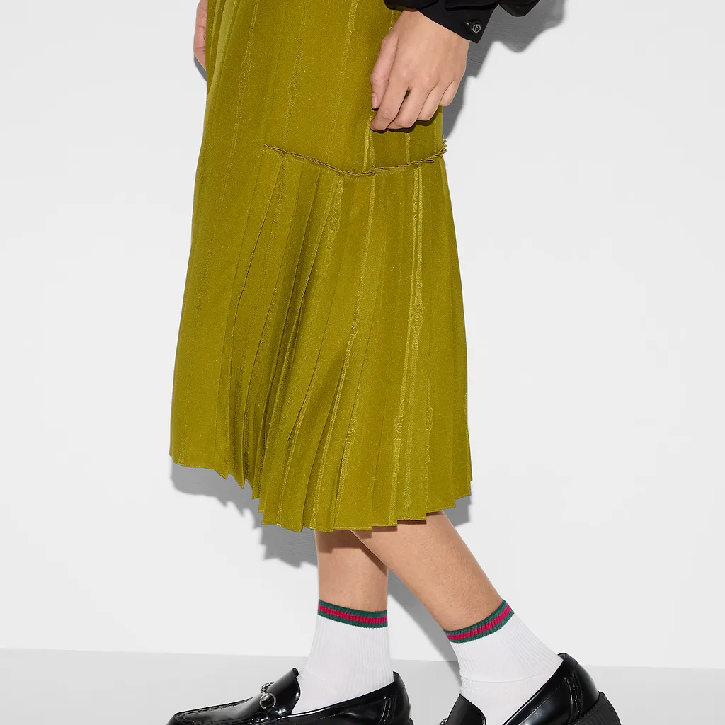 Chain And Belt Silk Jacquard Skirt