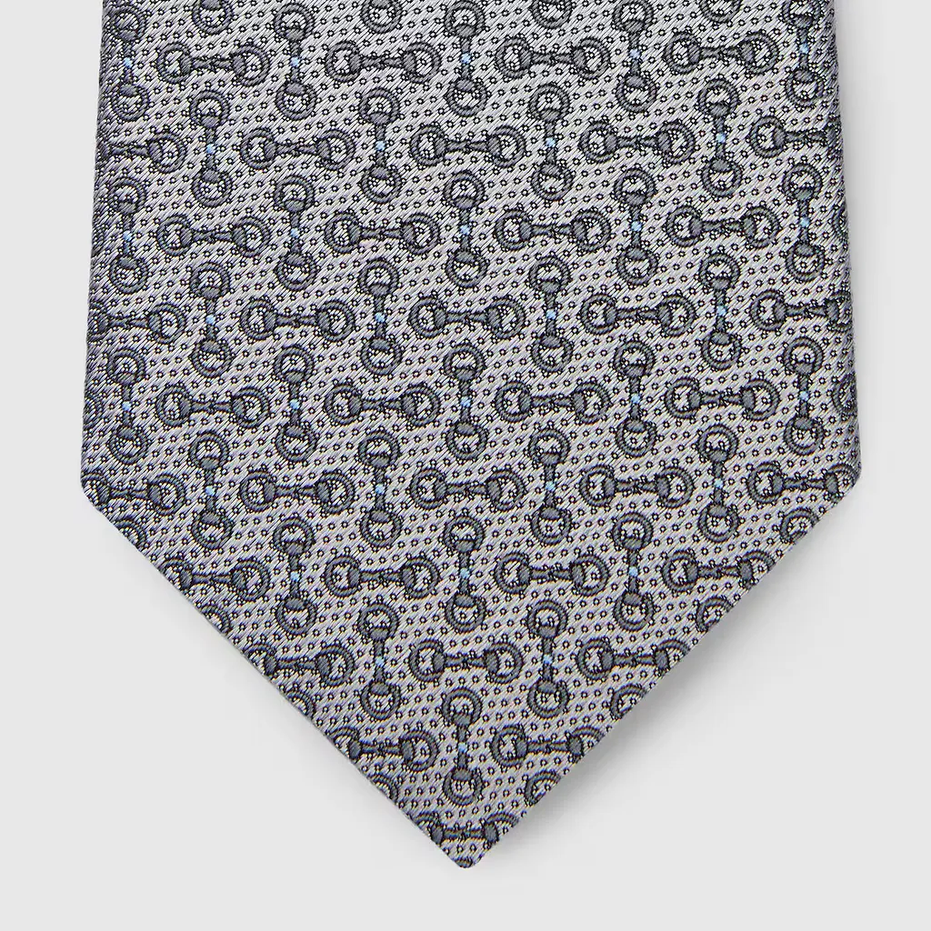 Horsebit Silk Jacquard Tie