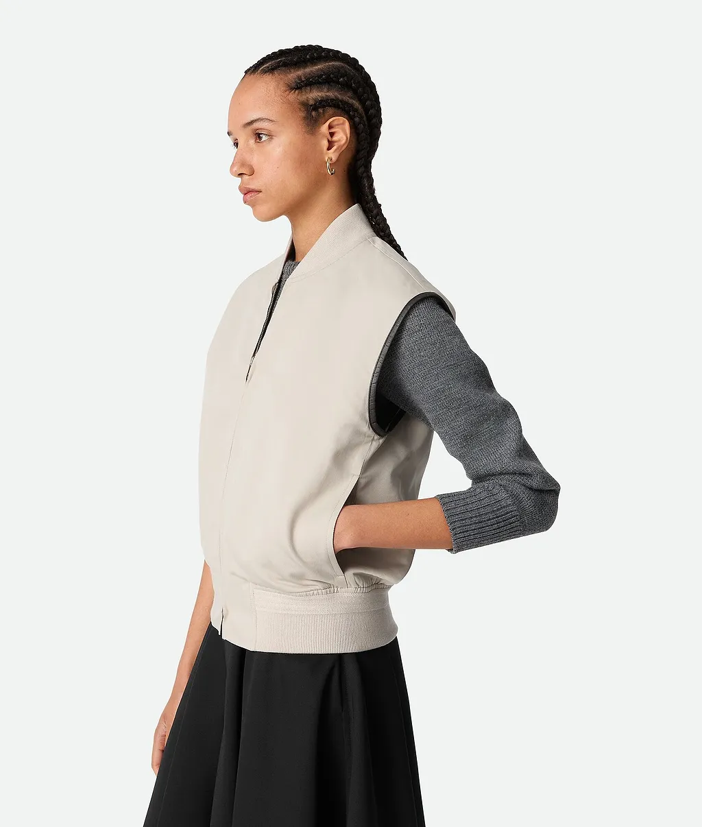 Silk And Cotton Twill Gilet