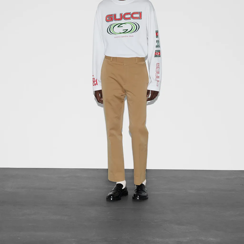 Cotton Gabardine Pant With Web