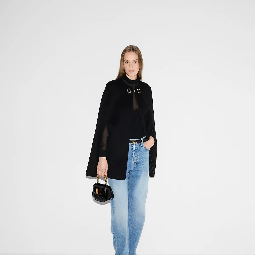 Wool And Silk Horsebit Cape